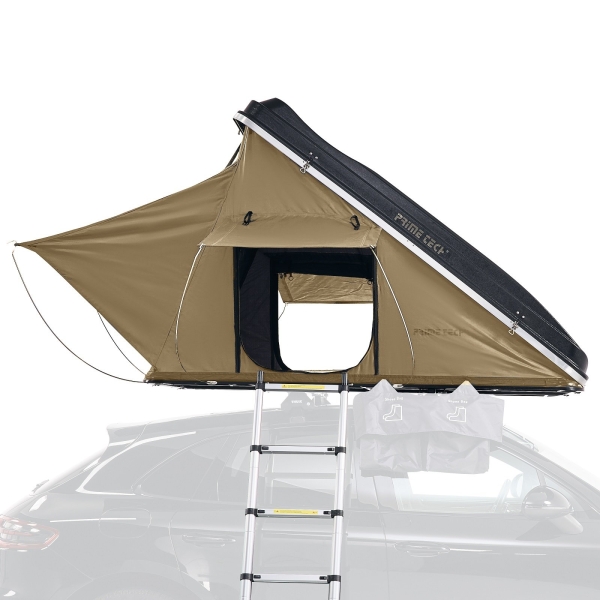 Hartschalen-Autodachzelt Delta - Cover schwarz - Zelt beige - Leichtbau mit Automatik-Öffnung