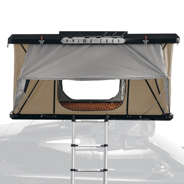 Hartschalen-Autodachzelt Utah 148cm Aluminium schwarz / beige automatik